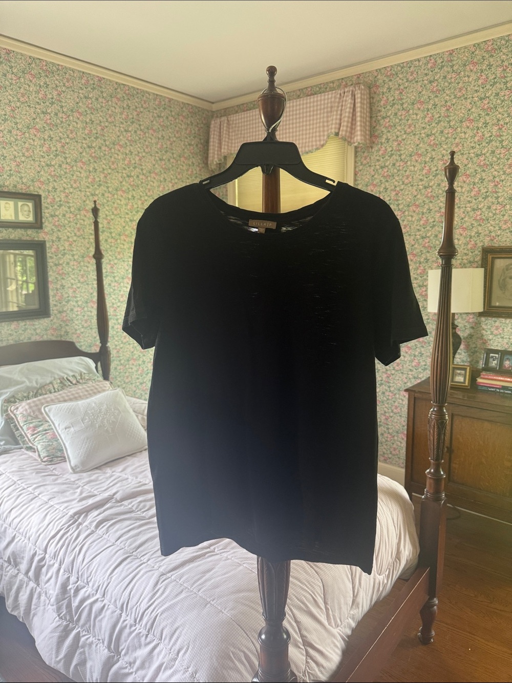 Lilla P Black Crewneck Knit Top